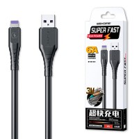 USB кабель WK WDC-152 6A Lightning 3m черный