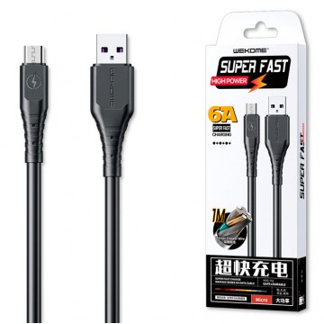 USB кабель WK WDC-152 6A micro USB 1m черный в Одессе