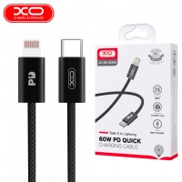 USB кабель XO NB-Q206A Type-C - Lightning 1m черный