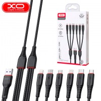 USB кабель XO NB196 6in1 2 x Lightning - micro USB - Type-C 1.2m черный