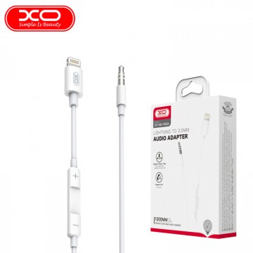 Кабель AUX XO NB-R192A Lightning - jack 3.5 мм 2 pin 1m белый в Одессе