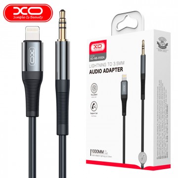 Кабель AUX XO NB-R193A jack 3.5 мм 2 pin - Lightning 1m черный в Одессе