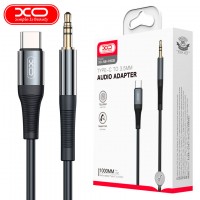 Кабель AUX XO NB-R193B jack 3.5 мм 2 pin - Type-C 1m черный