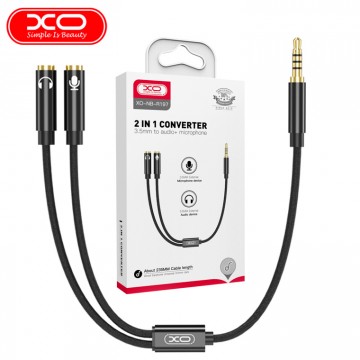 Разветвитель Audio XO NB-R197 c jack 3.5 мм на разъемы для микрофона и наушников черный в Одессе