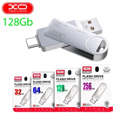 USB Флешка XO DK03 2in1 USB 3.0 Type-C 128Gb серебристый в Одессе