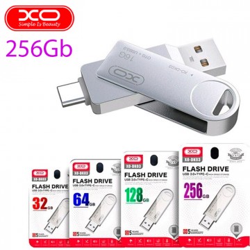 USB Флешка XO DK03 2in1 USB 3.0 Type-C 256Gb серебристый в Одессе