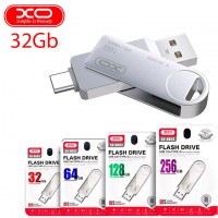 USB Флешка XO DK03 2in1 USB 3.0 Type-C 32Gb серебристый