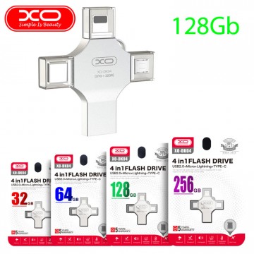 USB Флешка XO DK04 4in1 USB 2.0 128Gb серебристый в Одессе