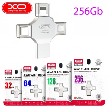 USB Флешка XO DK04 4in1 USB 2.0 256Gb серебристый в Одессе