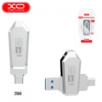 USB Флешка XO U50  2in1 USB 3.0 Type-C 256Gb серебристый