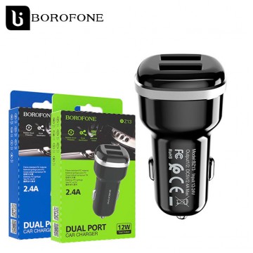 Автомобильное зарядное устройство Borofone BZ13 2USB 2.4A black в Одессе