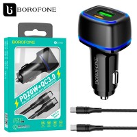 Автомобильное зарядное устройство Borofone BZ14A PD 20W QC3.0 1USB 3A Type-C-Type-C black