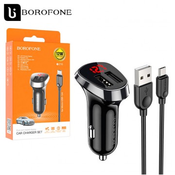 Автомобильное зарядное устройство Borofone BZ15 2USB 2.4A micro USB black в Одессе