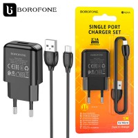 Сетевое зарядное устройство Borofone BA64A 1USB 2.1A micro USB black