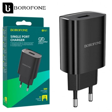 Сетевое зарядное устройство Borofone BN1 1USB 2.1A black в Одессе