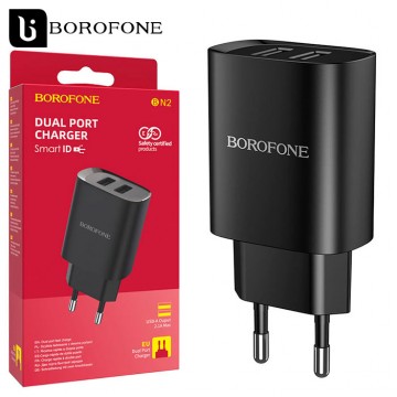 Сетевое зарядное устройство Borofone BN2 2USB 2.1A black в Одессе