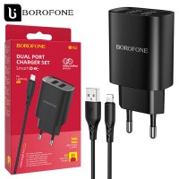 Сетевое зарядное устройство Borofone BN2 2USB 2.1A Lightning black