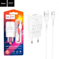 Сетевое зарядное устройство Hoco C96A 1USB 2.1A Type-C white