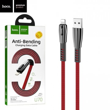 USB кабель Hoco U70 Lightning 1.2m красный в Одессе