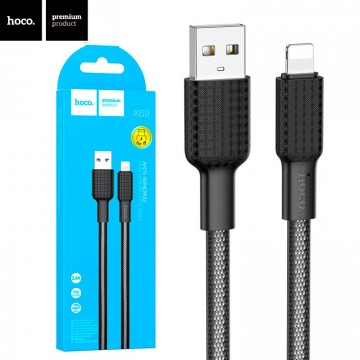 USB кабель Hoco X69 Lightning 1m черно-белый в Одессе