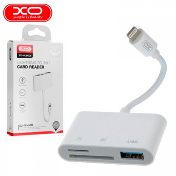 USB HUB XO HUB006 Lightning 3in1 white в Одессе