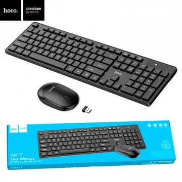 Комплект клавиатура+мышка Hoco GM17 беспроводная черная в Одессе