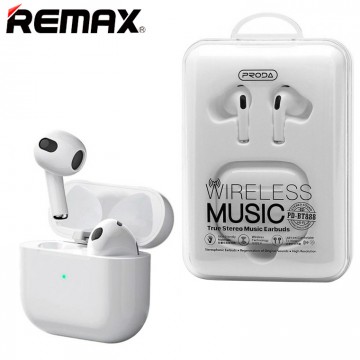 Bluetooth наушники с микрофоном Remax TWS PD-BT888 белые в Одессе