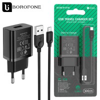 Сетевое зарядное устройство Borofone BA52A 1USB 2.1A micro USB black