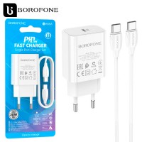 Сетевое зарядное устройство Borofone BA65A PD 20W Type-C Type-C white