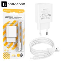 Сетевое зарядное устройство Borofone BA74A 1USB 2.1A Lightning white