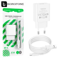 Сетевое зарядное устройство Borofone BA74A 1USB 2.1A Type-C white