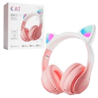 Bluetooth наушники с микрофоном Cat STN-28 PRO розовые