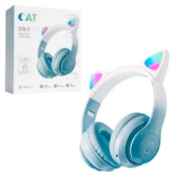 Bluetooth наушники с микрофоном Cat STN-28 PRO голубые в Одессе