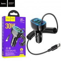 Автомобильное зарядное устройство Hoco NZ11A PD30W 2USB Type-C black