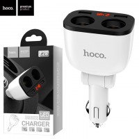 Автомобильное зарядное устройство Hoco Z28 2 прикуривателя 2USB 3.1A white