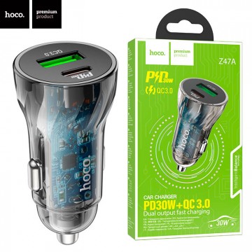 Автомобильное зарядное устройство Hoco Z47A PD30W + QC3.0 1USB black в Одессе