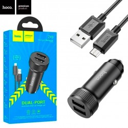 Автомобильное зарядное устройство Hoco Z49 2USB 2.4A micro USB black