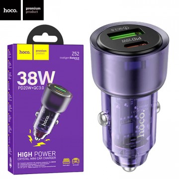 Автомобильное зарядное устройство Hoco Z52 PD38W + QC3.0 1USB violet в Одессе