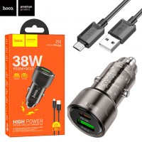 Автомобильное зарядное устройство Hoco Z52 PD38W + QC3.0 1USB micro USB black