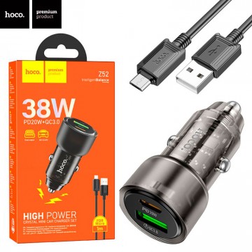 Автомобильное зарядное устройство Hoco Z52 PD38W + QC3.0 1USB micro USB black в Одессе