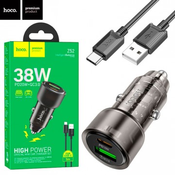 Автомобильное зарядное устройство Hoco Z52 PD38W + QC3.0 1USB Type-C black в Одессе