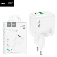 Сетевое зарядное устройство Hoco C111A PD30W + QC3.0 1USB white