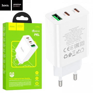 Сетевое зарядное устройство Hoco C99A PD20W + QC3.0 1USB 2Type-C 3A white в Одессе