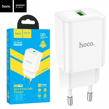 Сетевое зарядное устройство Hoco N26 QC3.0 1USB 3A white в Одессе