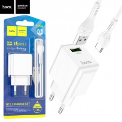 Сетевое зарядное устройство Hoco C98A QC3.0 1USB Type-C white