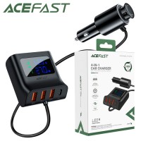  Автомобильное зарядное устройство Acefast B8 4in1 HUB+PD+QC 3.0 1Type-C 3USB 3A 114W black