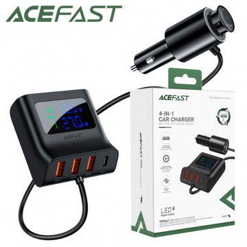 Автомобильное зарядное устройство Acefast B8 4in1 HUB+PD+QC 3.0 1Type-C 3USB 3A 114W black в Одессе