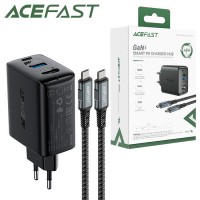 Сетевое зарядное устройство Acefast A17 PD60W+QC 3.0 5W 1Type-C 1USB HDMI 4K + Type-C - Type-C black