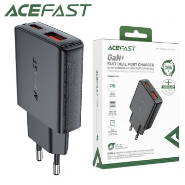 Сетевое зарядное устройство Acefast A69 PD30W 1Type-C 1USB black в Одессе