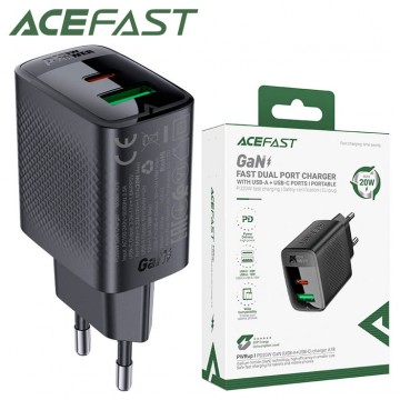 Сетевое зарядное устройство Acefast A78 PD20W 1USB 1Type-C black в Одессе